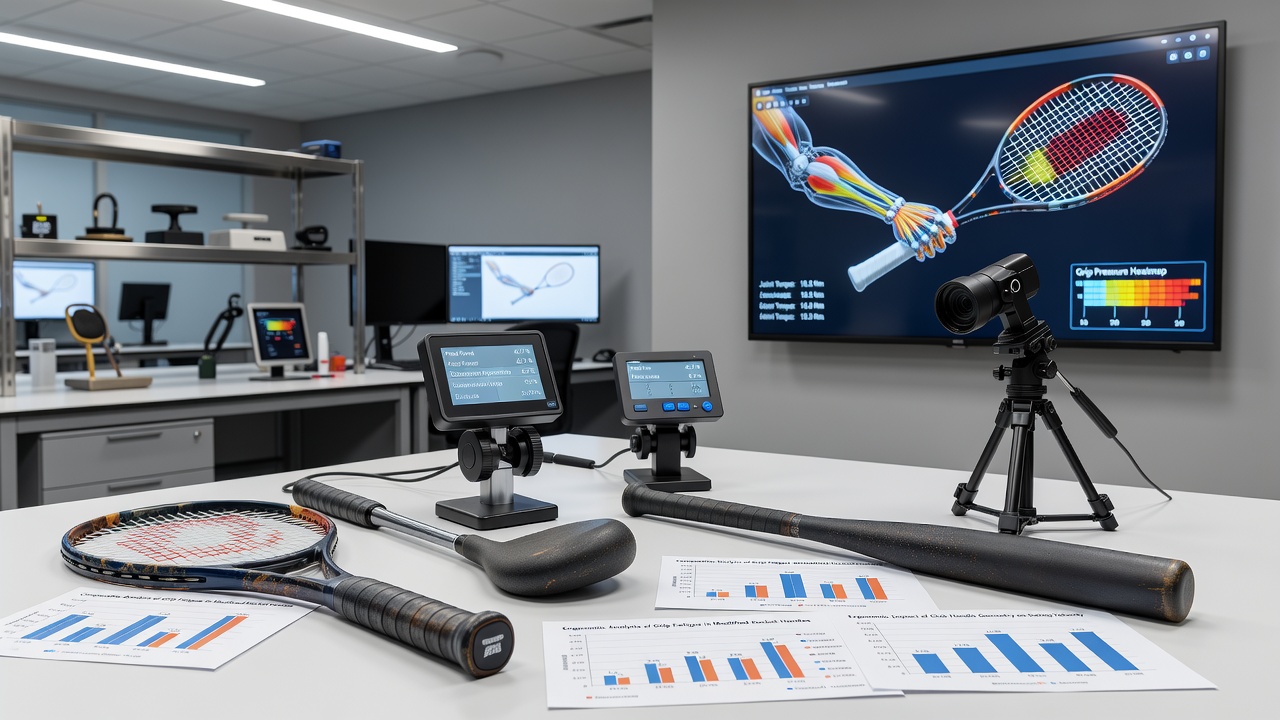Grip handle adjustments in golf clubs and baseball bats during injury prevention testing