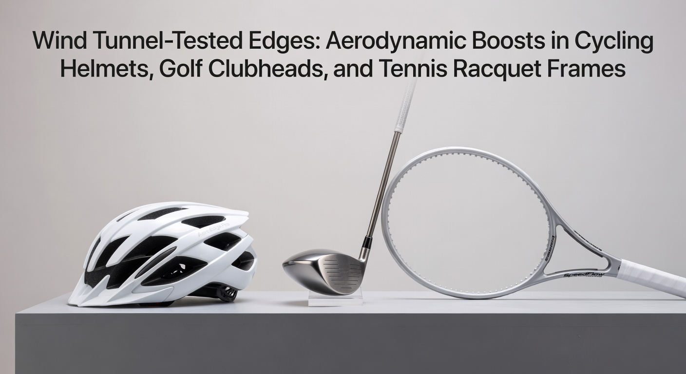 Wind tunnel testing a sleek cycling helmet, showing airflow streams around its curved edges